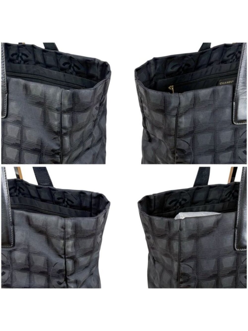 ★SOLD★ Chanel New Travel Line Tote Black Nylon Jacquard - Picture 5 of 13